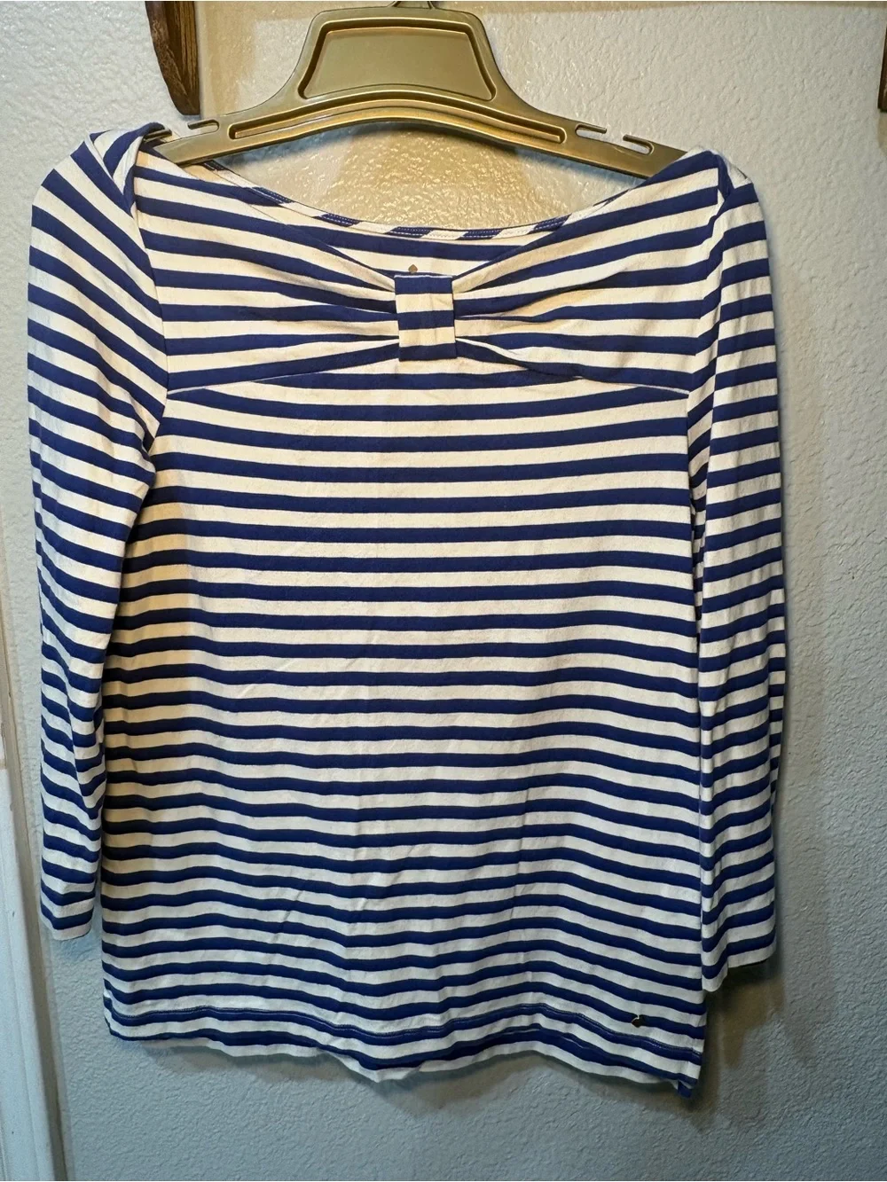 Kate Spade New York Striped Wheaton Bow Accent Top - Blue & White